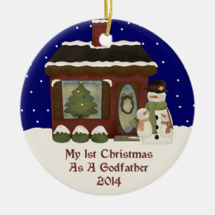 2014 min 1st jul som en gudfader julgransprydnad keramik