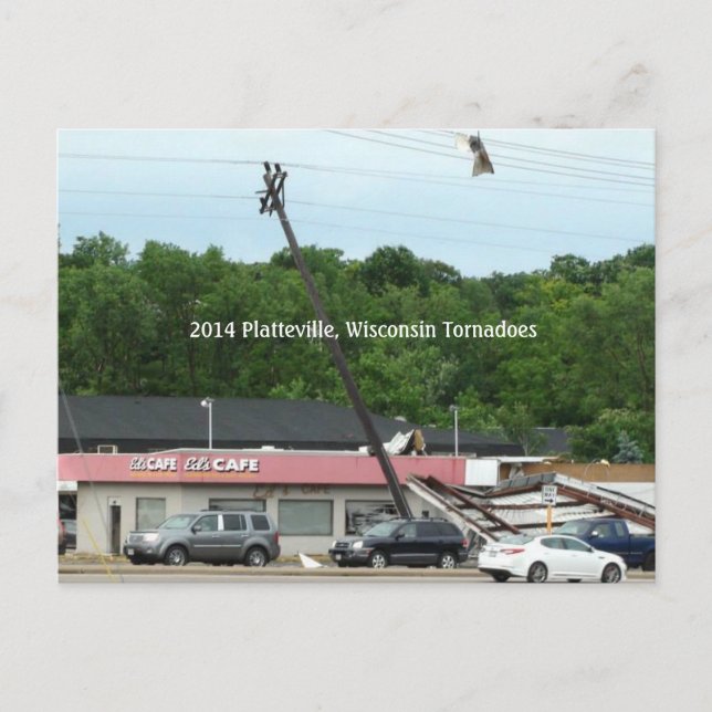 2014 Platteville, Tornado Memorabilia Postcard Vykort (Framsida)