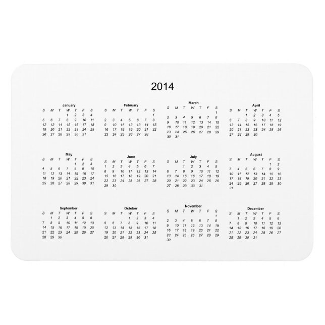 2014 Skapa din egen kalender Magnet (Horisontell)