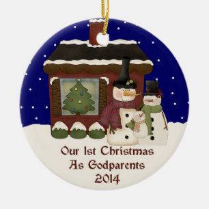2014 vår 1st jul som Godparents Julgransprydnad Keramik