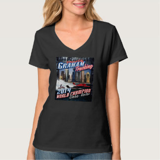 2014 världsmästare, kvinna svart V-Nacke T-tröja T-shirt