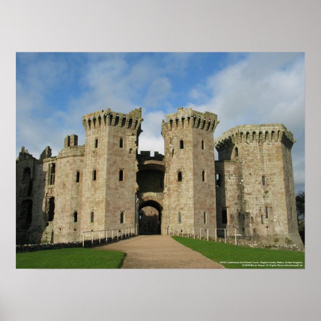 20152 Gatehouse och Closet Torn Raglan Castle poli Poster (Framsidan)