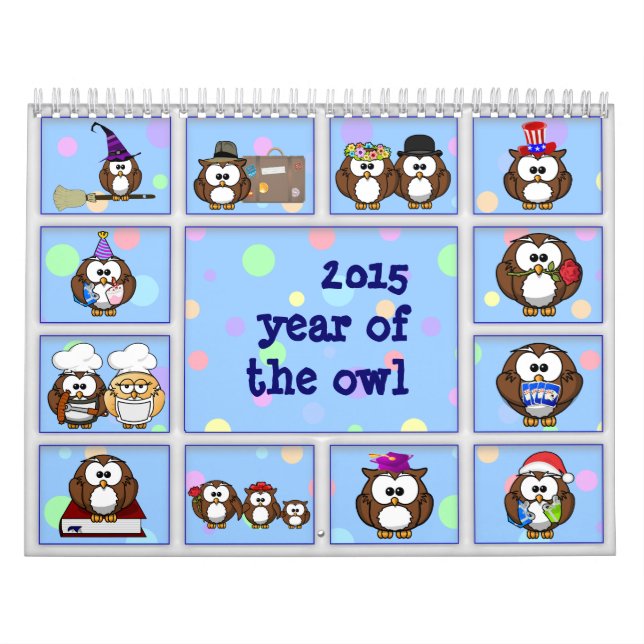 2015 år för ugglan kalender (Omslag)