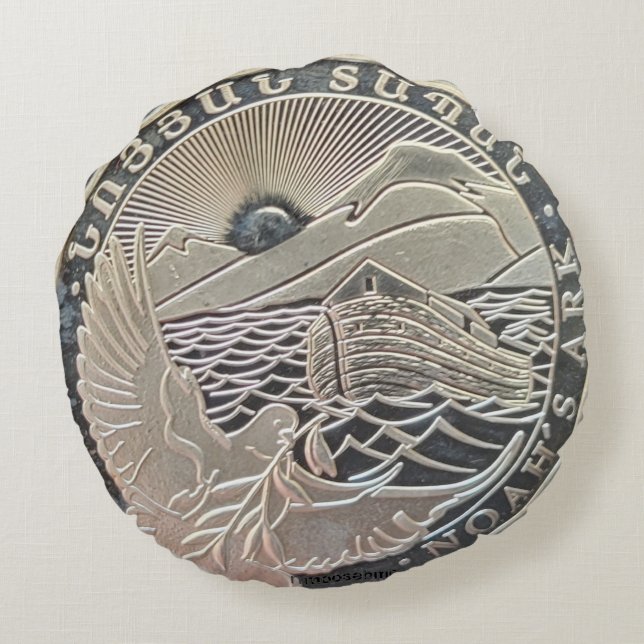 2015 Armenien 500 ram 1oz Silver Noahs mynning i A Rund Kudde (Baksidan)