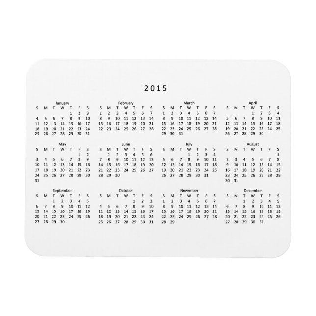 2015 års kalender - höjdpunkt magnet (Horisontell)