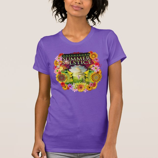 2015 Greensboro Summer Solstice Festival Lila T Shirt (Framsida)