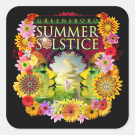 2015 Greensboro Summer Solstice Festival Souvenir Fyrkantigt Klistermärke