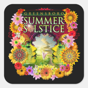 2015 Greensboro Summer Solstice Festival Souvenir Fyrkantigt Klistermärke