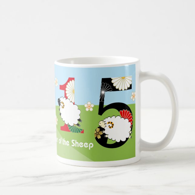 2015 hoppa år av fårmuggen kaffemugg (Höger)