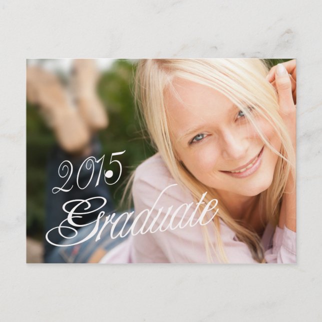 2015 Inbjudan till Studentfest av Grad Girly Photo (Framsida)