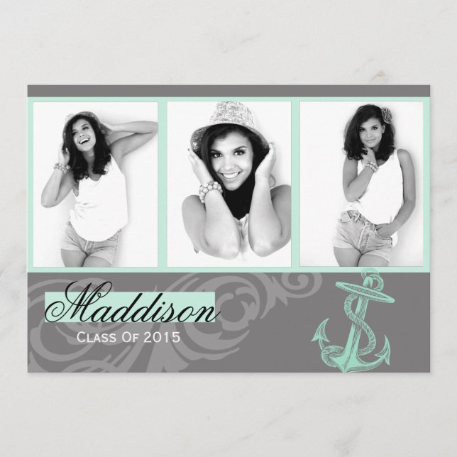 2015 Mint Anchor Photo Studenten-plattkort Meddelande (Framsida)