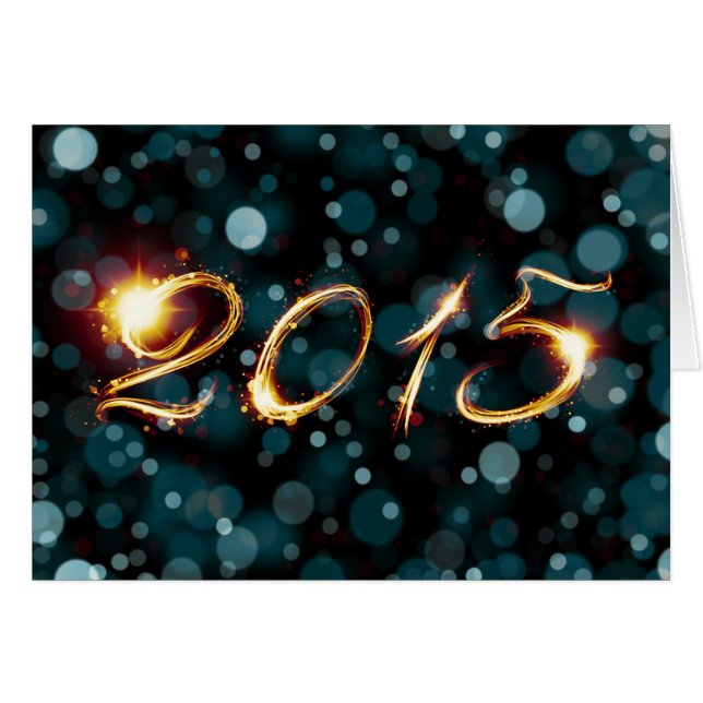 2015 party ljus hälsningskort (Framsidan Horizontal)
