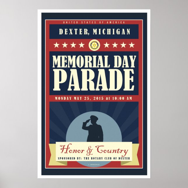 2015 Poster Dexter Michigan Memorial Day Parad (Framsidan)
