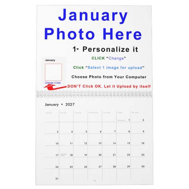 2015 Skapa Din Egen Kalender Online, INSTRUKTIONER (Jan 2027)