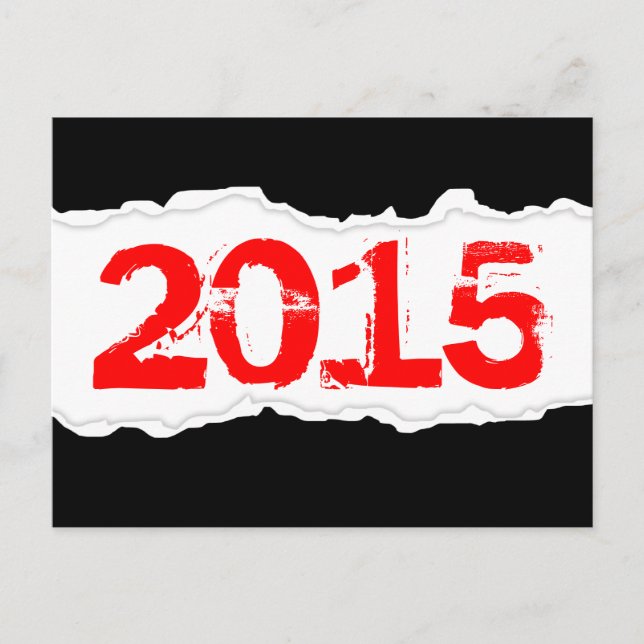 2015 (söndersliten papper) vykort (Framsida)