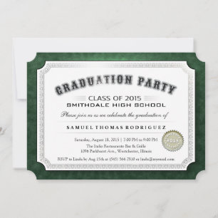 2015 Studenten Diploma Grönt & White Inbjudan