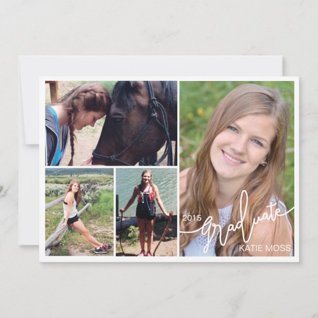 2015 Studenten-meddelande 4 FotoRosa Inbjudningar (Framsida)