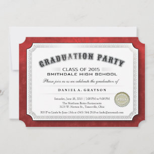 2015 Studentfest Diploma Red & White Inbjudan