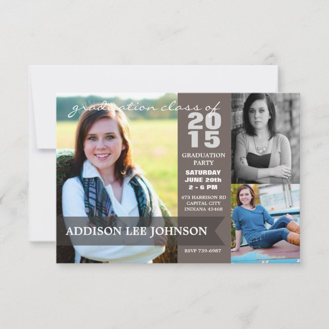 2015 Studentfest - Klassbanderollkollage Inbjudningar (Framsida)