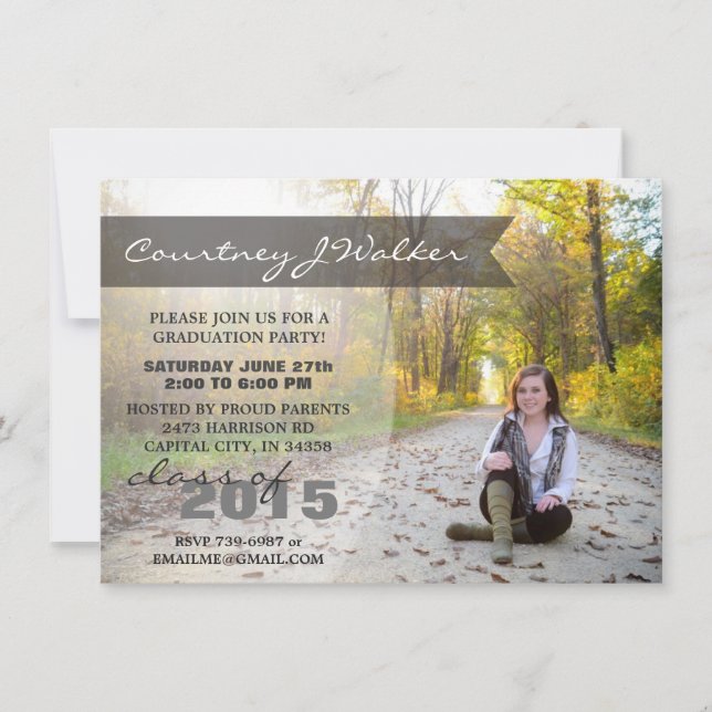 2015 Studentfest - Låt oss firande banderoll Inbjudningar (Framsida)