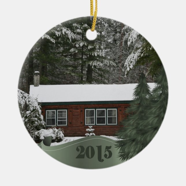 2015 tillfoga din nya hem- jul för fotoet julgransprydnad keramik (Framsidan)