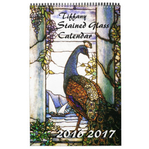 2016 2017 kalender för Tiffany målat glassnatur