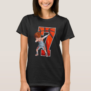 2016 7:e Birthday Basketball Sju 7 år gammal pojke T Shirt