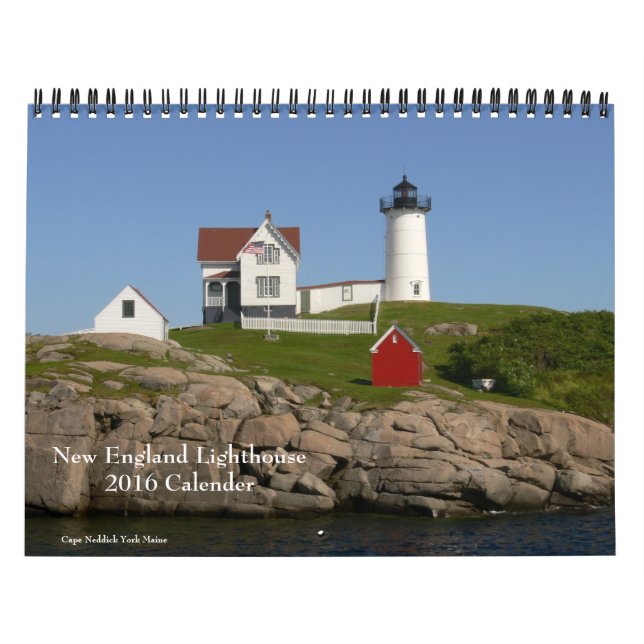 2016 års kalender för New England Lighthouse-Calen (Omslag)