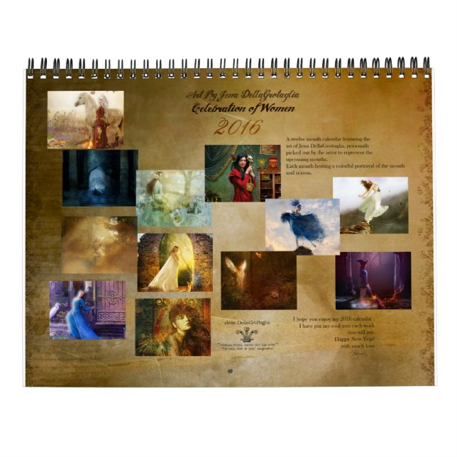 2016 damer i konstkalender kalender (Baksida)