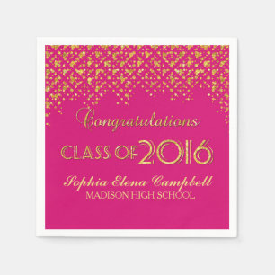 2016 Elegant Faux Glitter Confetti Studenten del Pappersservett