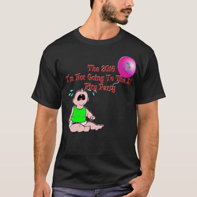 2016 förbarmande partymanar röd utslagsplats för tee shirt (Framsida)