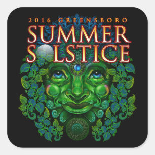 2016 Greensboro Summer Solstice Festival Souvenir Fyrkantigt Klistermärke