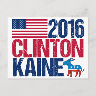 2016 Hillary Clinton Tim Kaine Vykort