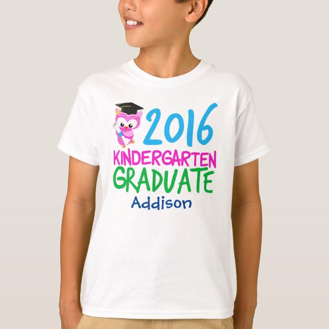2016 Kindergarten Student Girl Cute Uggla Tee (Framsida)