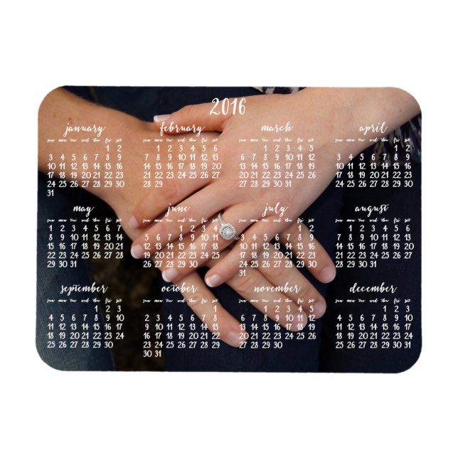 2016 Magnetic Calendar Photo Magnet (Horisontell)