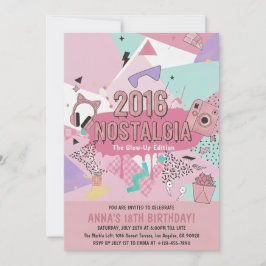 2016 Nostalgi Glow-Up Födelsedagsinbjudan Inbjudningar
