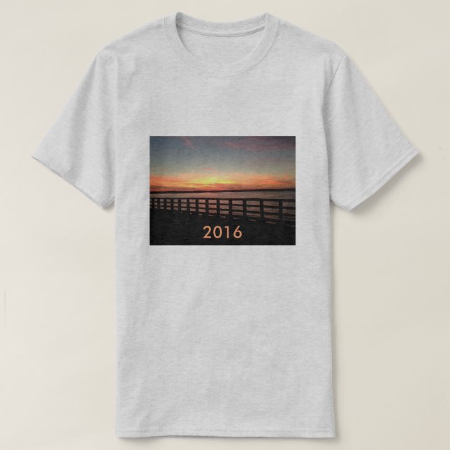 2016 överbrygga på solnedgången t-shirt (Design framsida)