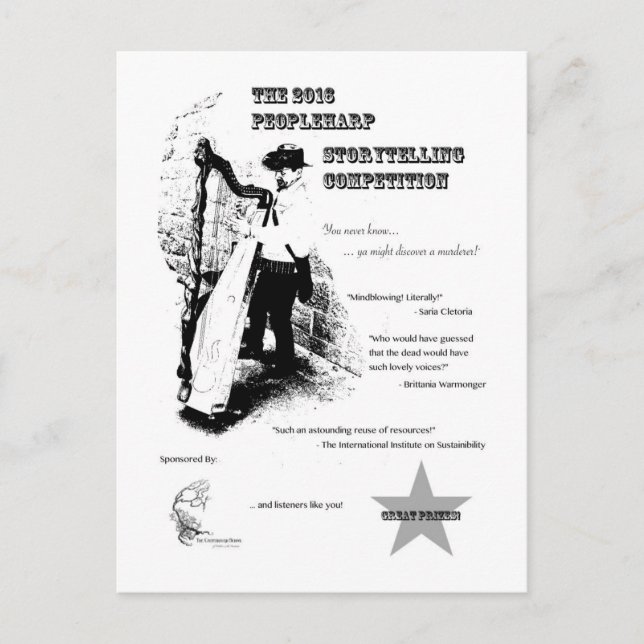 2016 PeopleHarp Storytell Competition Postcard Vykort (Framsida)