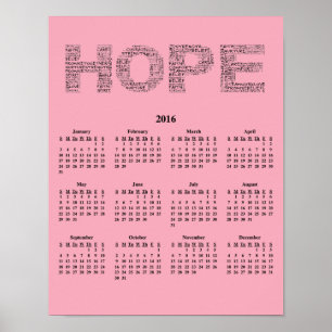 2016 Poster om bröstcancer i väggkalender