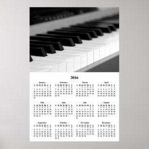 2016 Poster Wall Calendar BeSnyval Music Piano