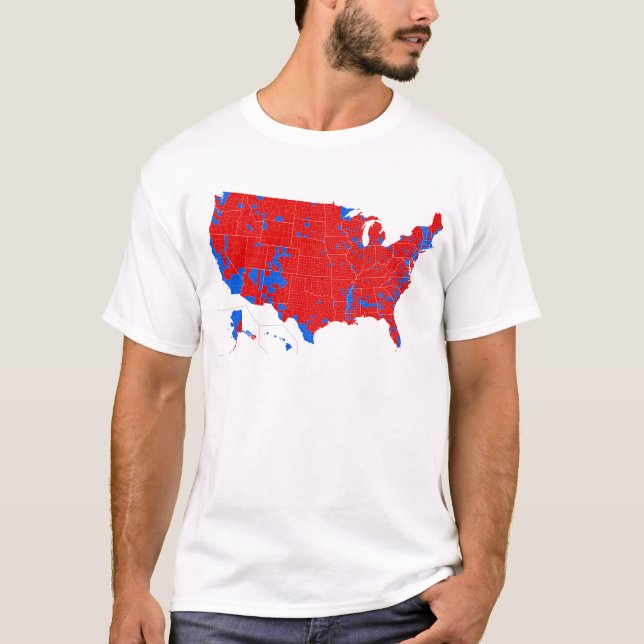 2016 presidentval - jämna resultat för län tee shirt (Framsida)
