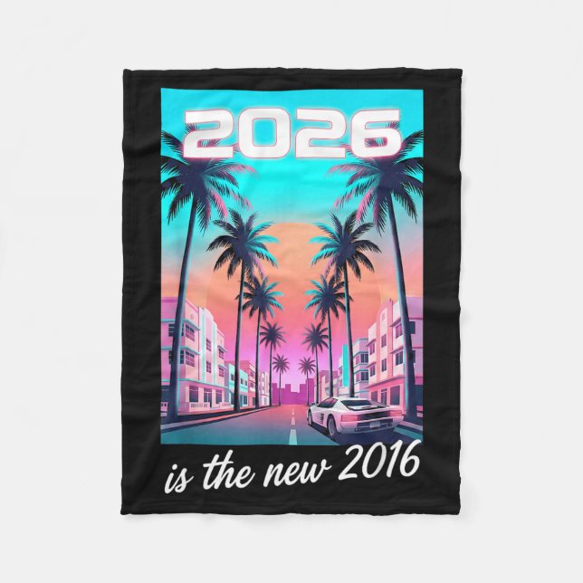 2016 Retro Synthwave Bilaestetisk Design Fleecefilt (Framsidan)