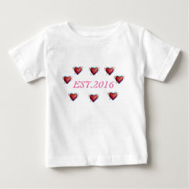 2016 Småbarn Etablerad, 1:a årsdagen av födelsedag Tee Shirt