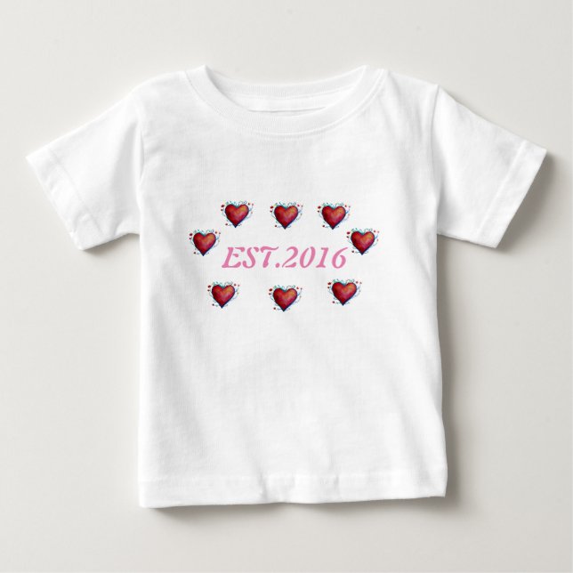 2016 Småbarn Etablerad, 1:a årsdagen av födelsedag Tee Shirt (Framsida)