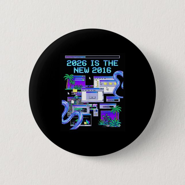 2016 Vaporwave Pixel Dator Estetik Knapp (Framsida)