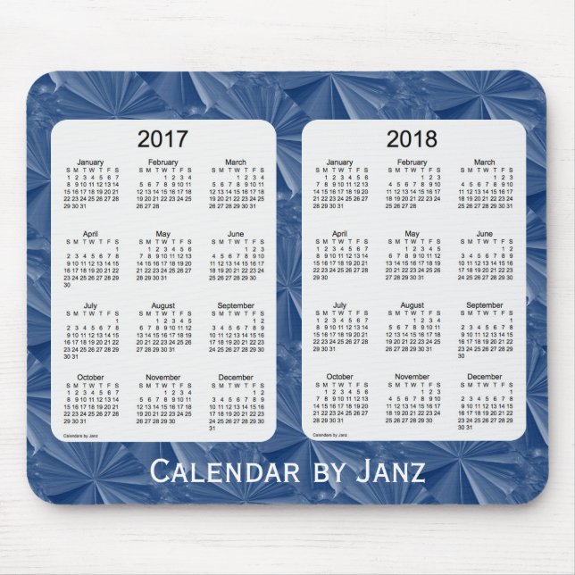 2017-2018 blåttdiamantkalender av Janz Mousepad Musmatta (Framsidan)