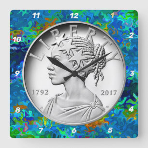 2017 Amerikanska liberty Silver Coin   Fyrkantig Klocka