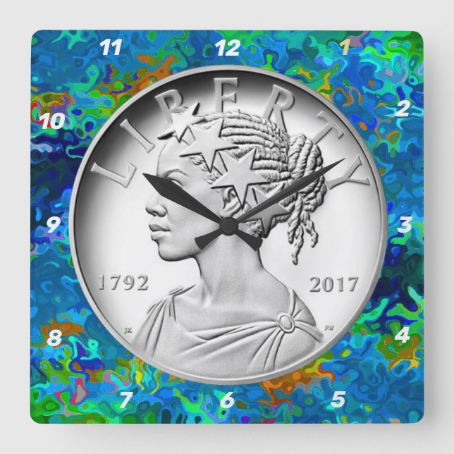  2017 Amerikanska liberty Silver Coin   Fyrkantig Klocka (Framsida)