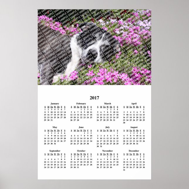 2017 Årlig familjefoto Anpassad kalender Affisch (Framsidan)