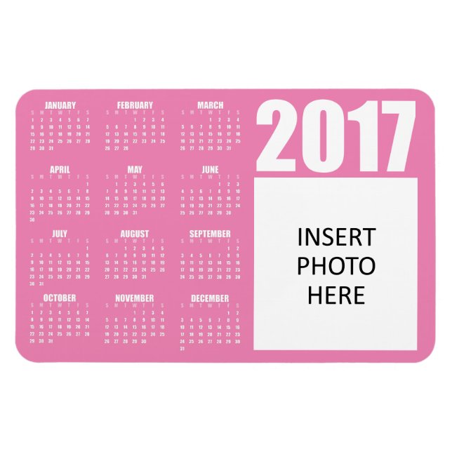 2017 års Anpassningsbar Foto Calendar Magnet - Lju (Horisontell)